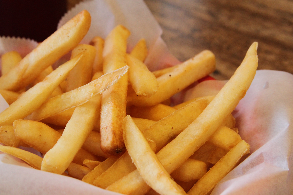 Eating fries with